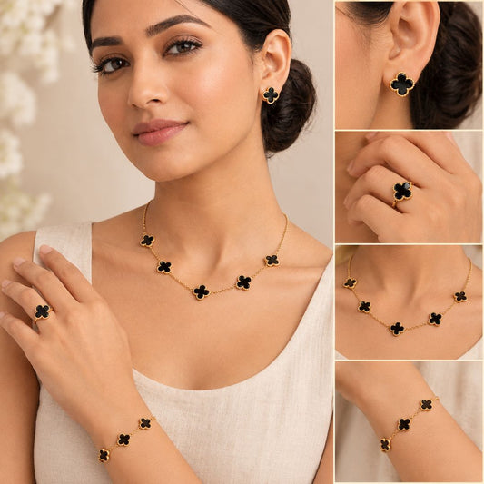 Luxury Clover 4-Piece Jewelry Combo Set